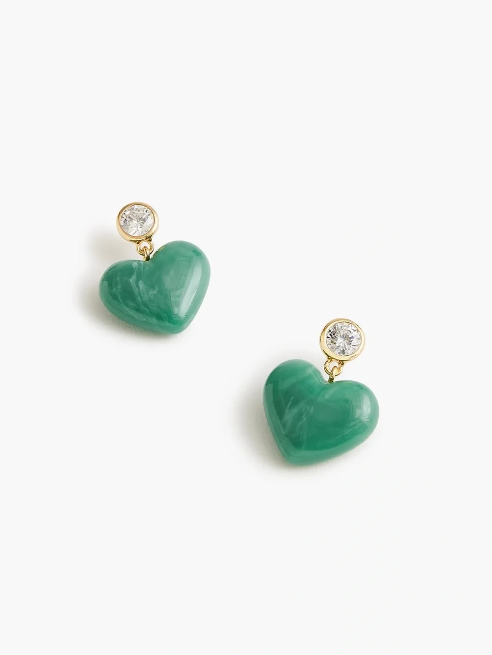 J Crew NWT Earring + Necklace Gold Heart Drop Set - Picture 4 of 12